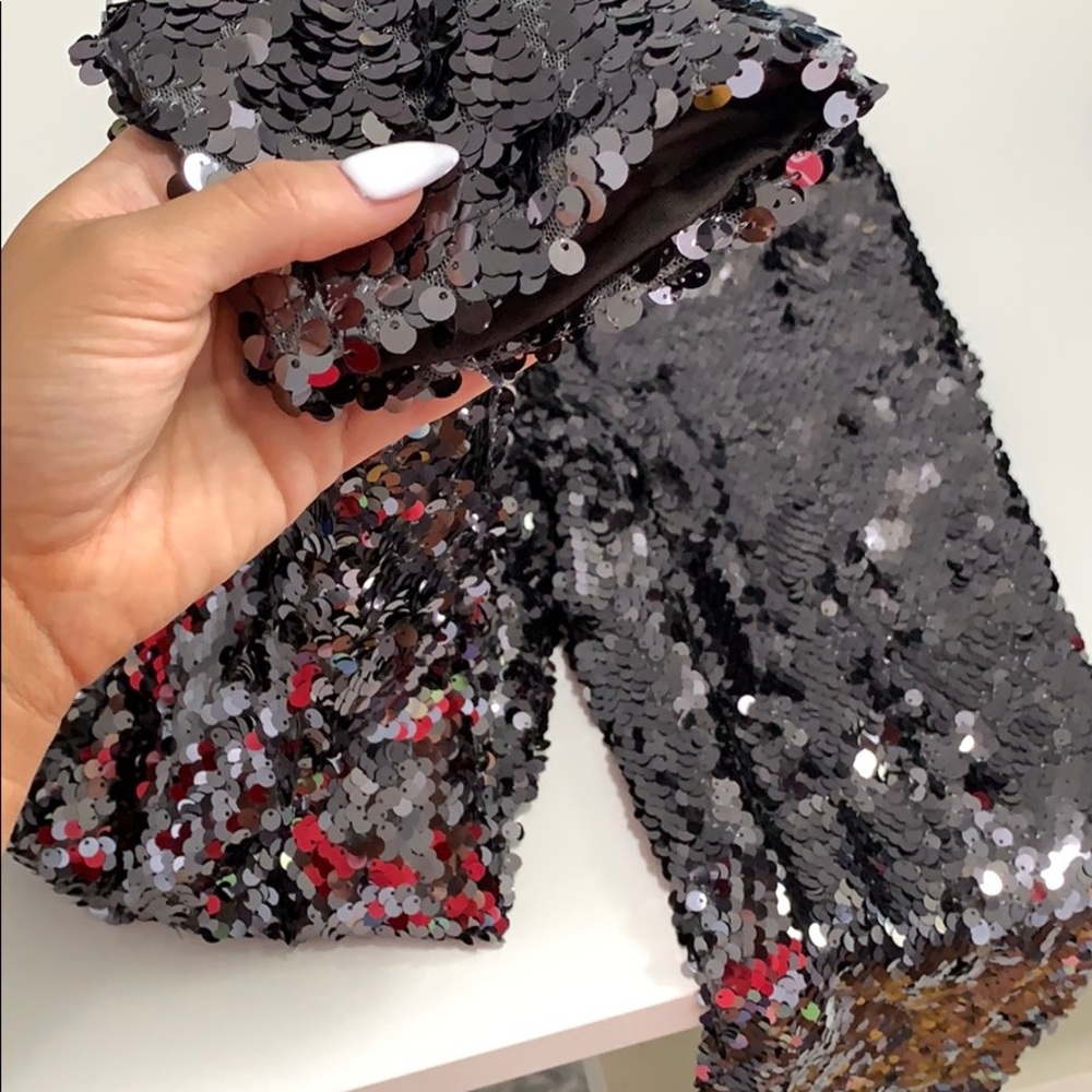 Dark Grey Sequin Pant